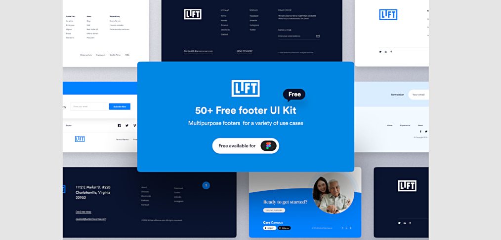 50 free footers templates for Figma
