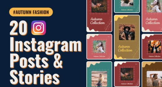 Autumn Instagram posts Figma templates