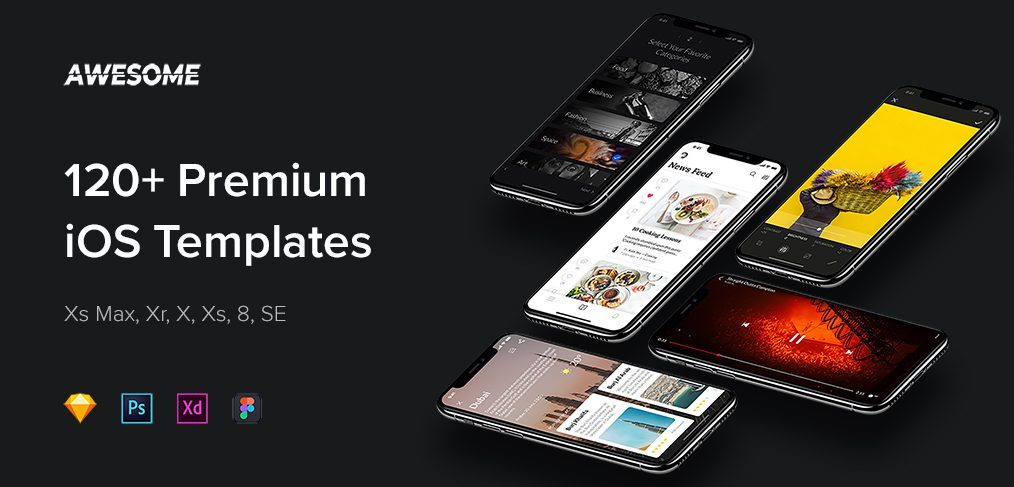 Awesome – iOS mobile UI kit (Premium)