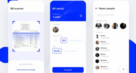 Bill splitting Figma app concept