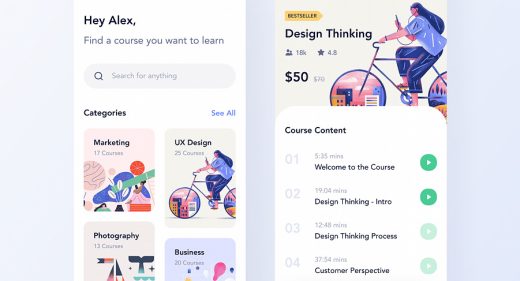 Course app Figma mobile concept