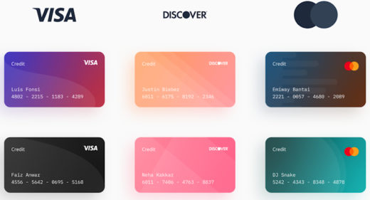 Credit cards mockups for Figma