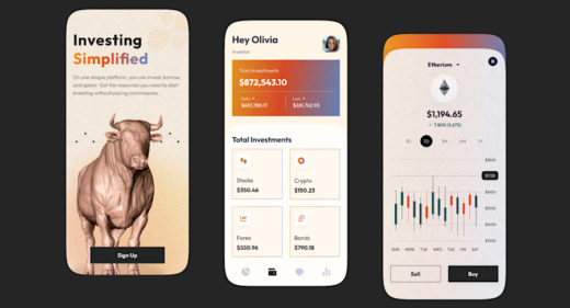 Crypto trading Figma mobile template