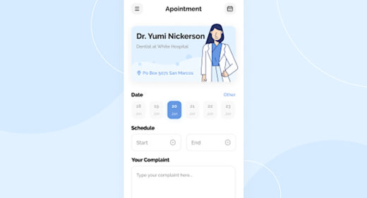 Doctor booking app template for Figma