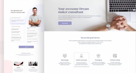 Dreammaker free Figma landing page