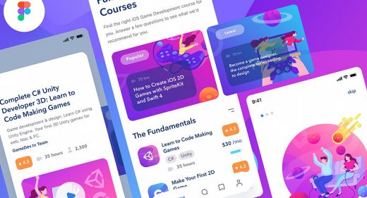 E-learning mobile app Figma template