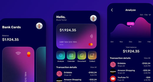 Figma banking app / Dark mode