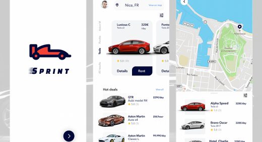 Figma car rental app template