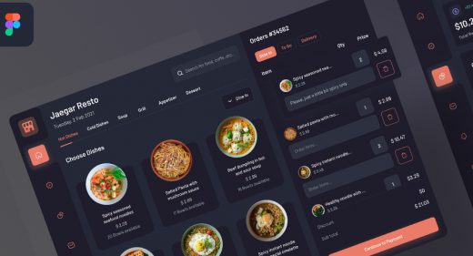 Figma food tablet POS Dark template