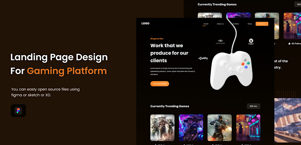 Figma gaming website template