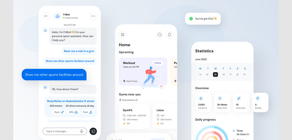 Figma gym chatbot concept