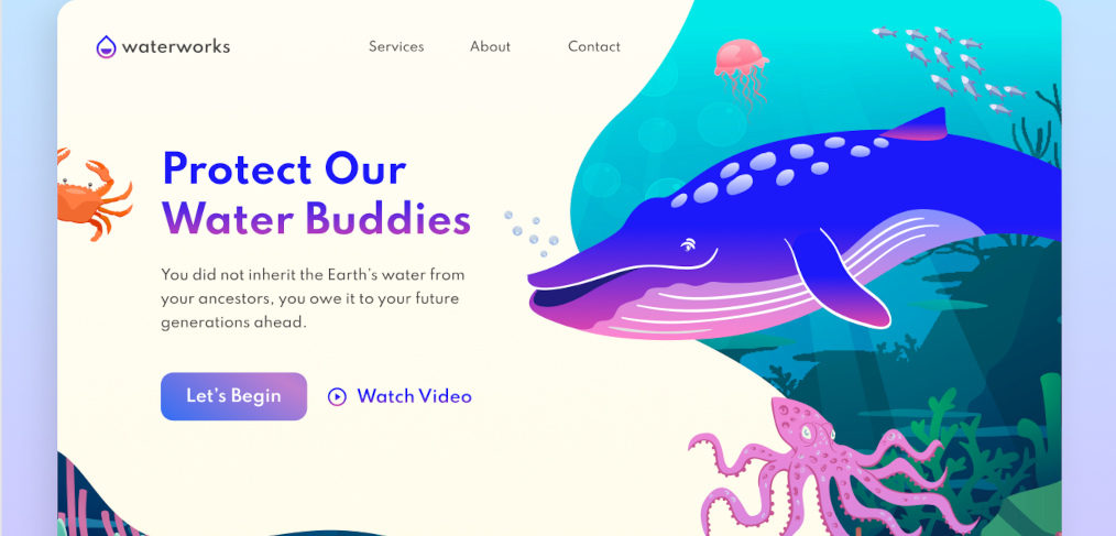 Figma landing page for world water day