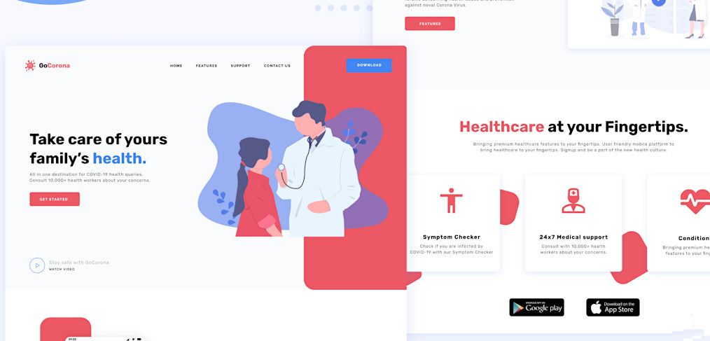 Figma medical landing page template