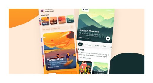 Figma travel journal app template