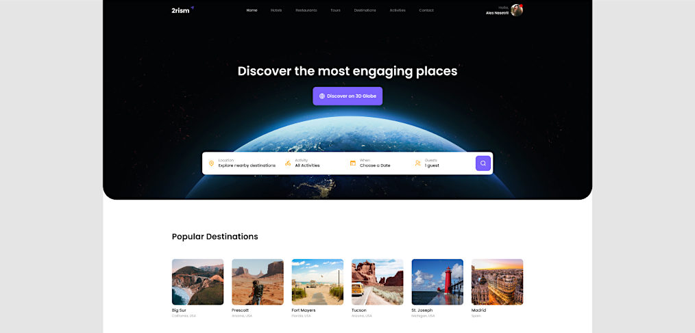 Figma travel website template