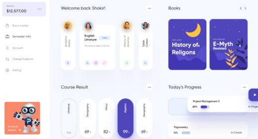 Figma University dashboard concept