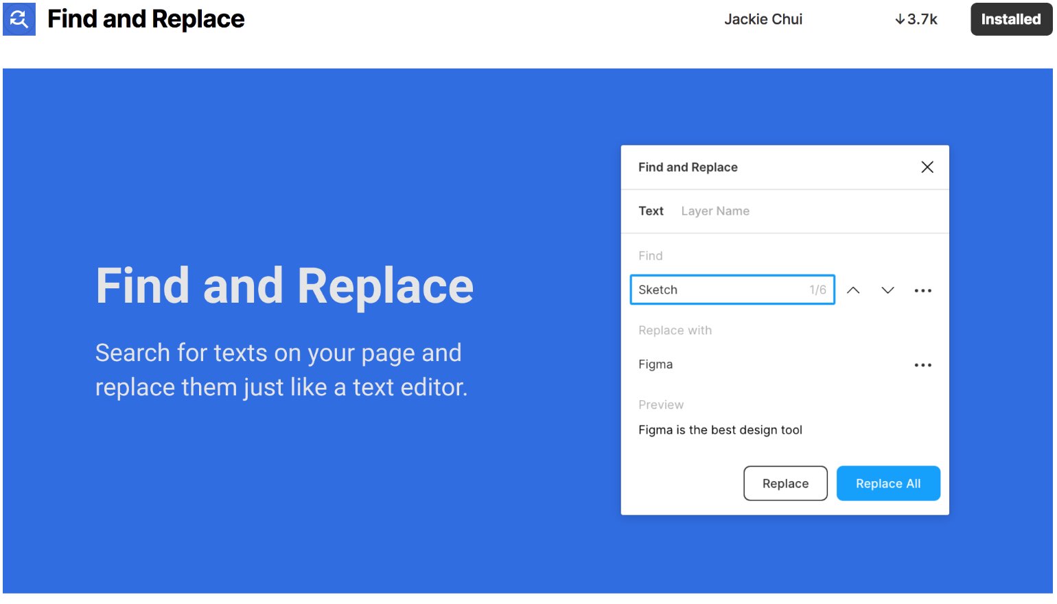 Find and Replace Figma Plugin