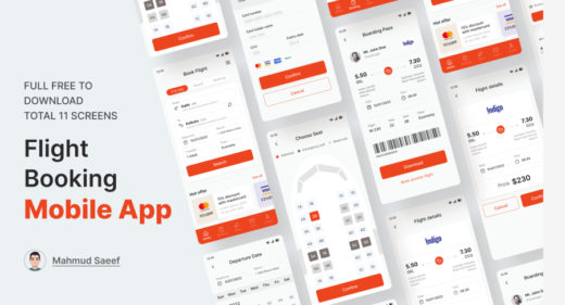 Flight booking Figma mobile UI kit