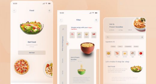 Food delivery app template for Figma