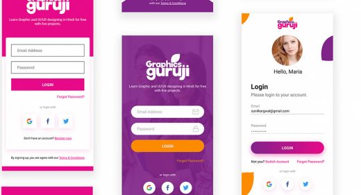 Free Figma app login screen templates