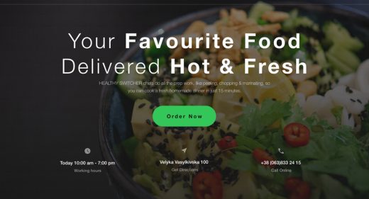 Free food Figma landing page