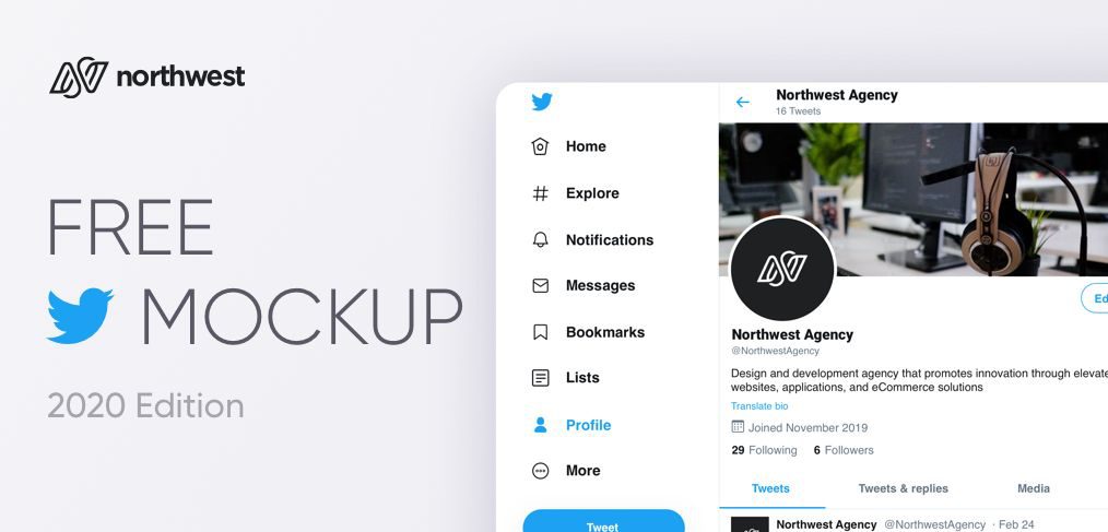 Free Twitter mockup for Figma