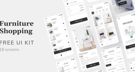 Furniture free Figma mobile UI kit