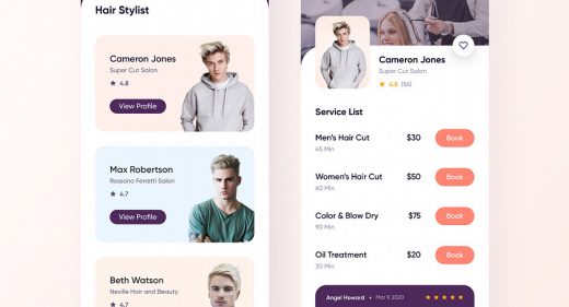 Hair stylist Figma booking app