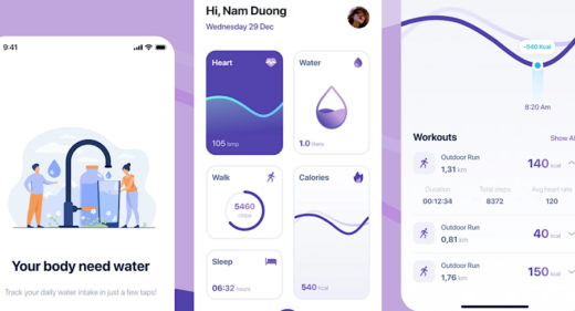 Healthy lifestyle Figma app template