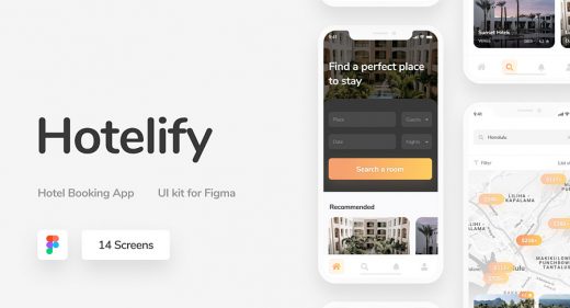 Hotelify - Free iOS Figma UI kit