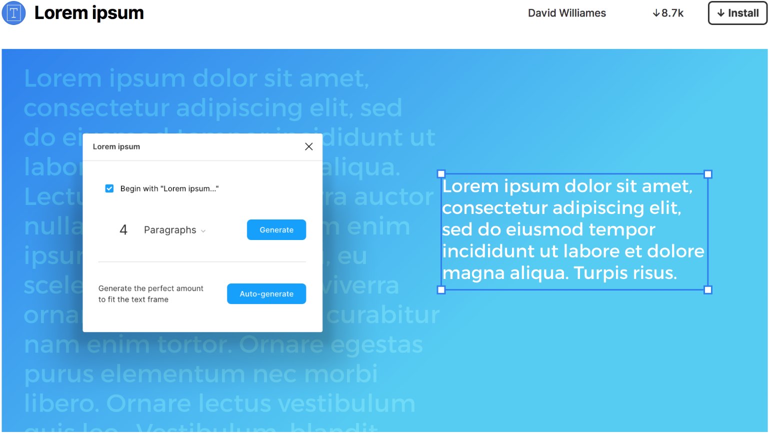 Lorem Ipsum Figma Plugin