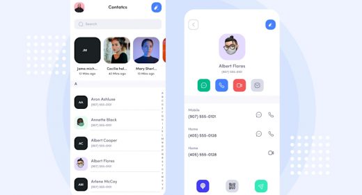 Mobile contacts screen for Figma