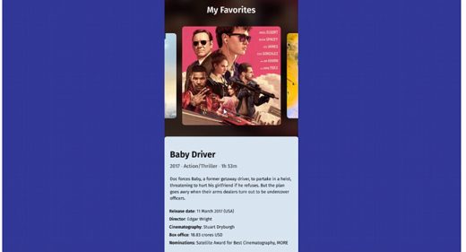 Movies listing Figma animation