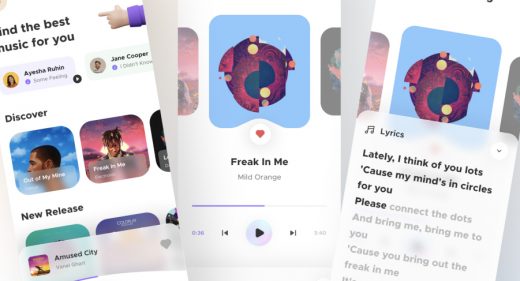 Music player app template for Figma