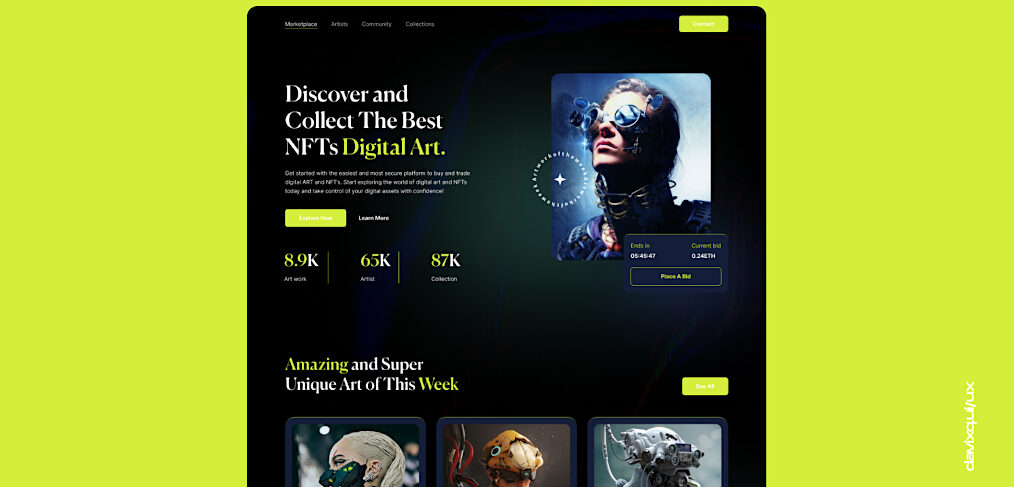 NFT marketplace Figma template