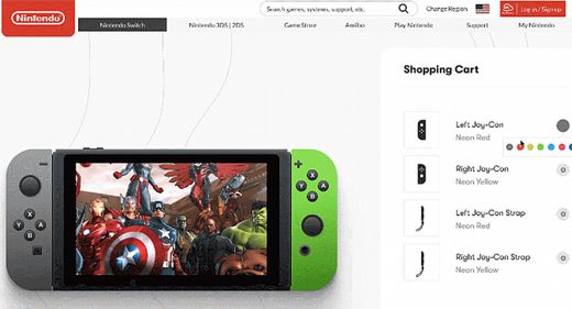 Nintendo Switch order Figma template