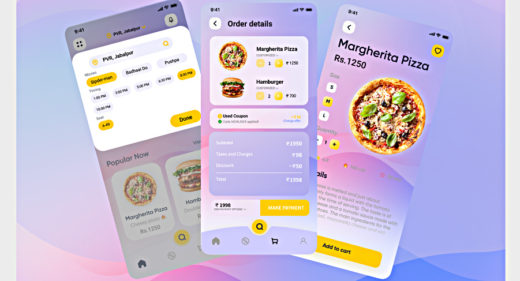 Pizza ordering mobile Figma template