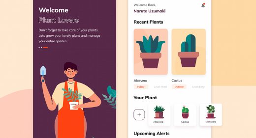 Plant lovers app template for Figma