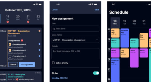 School schedule Figma app template