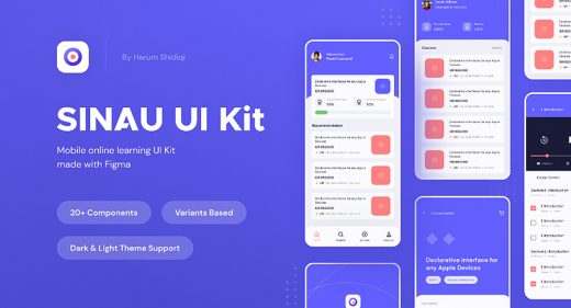 Sinau e-learning Figma UI kit