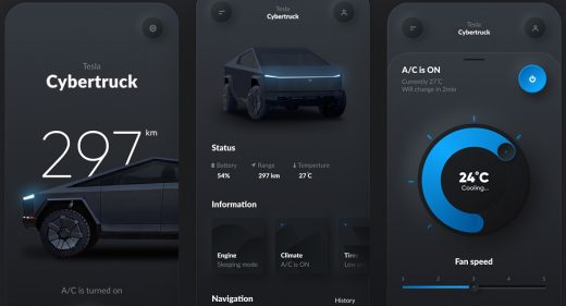 Tesla smart app Figma concept