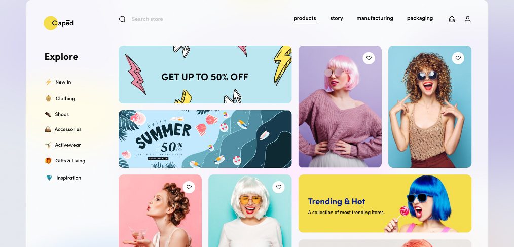 Wigs ecommerce Figma template