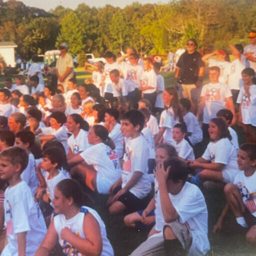 Large group photo of kids on camp Large group photo of kids on camp